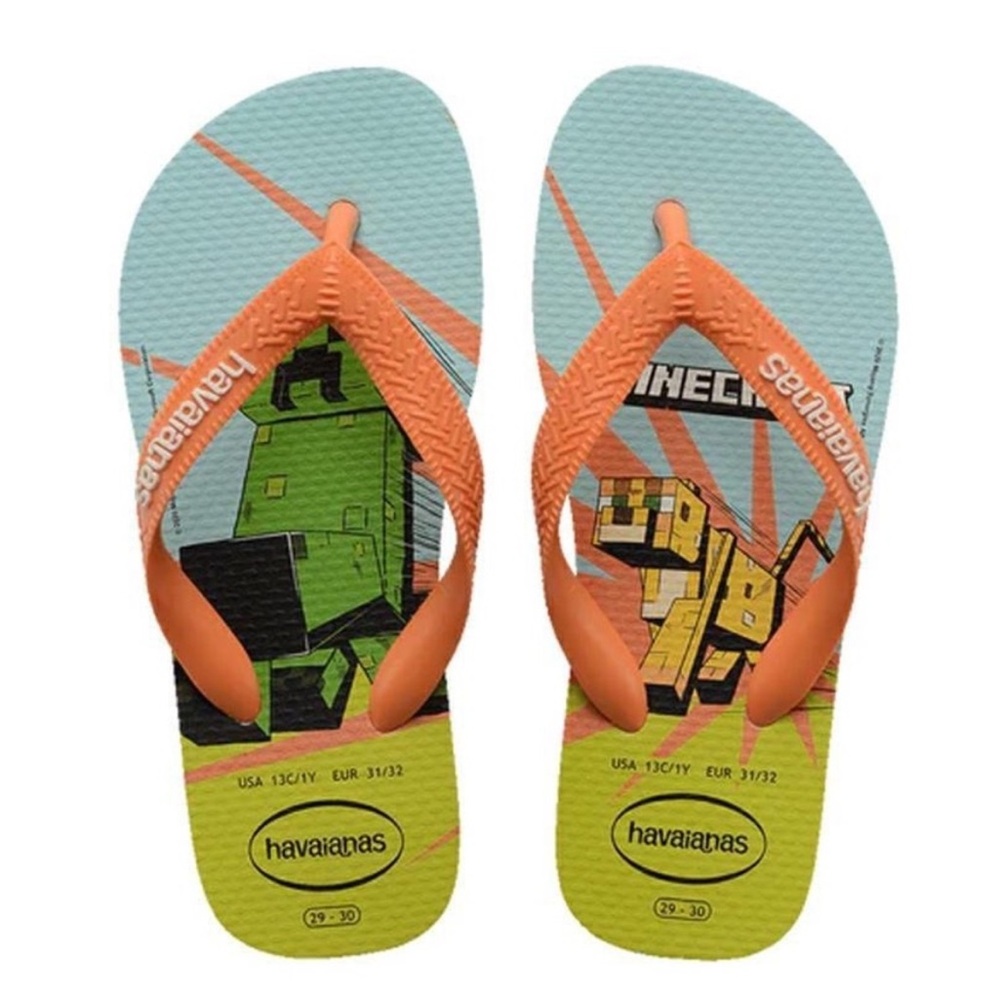 Havaianas Kids Top Minecraft Flip Flops Size 11/12c